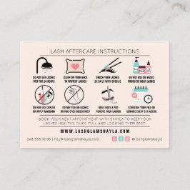 Lash Aftercare Instructions Extensions Care Cards Visitenkarte