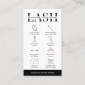 Lash Aftercare Instructions Minimalistisches Logo Visitenkarte (Vorderseite)