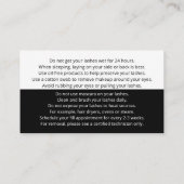 Lash Aftercare Instructions Visitenkarte (Rückseite)