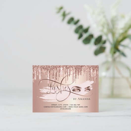 Lash Aftercare Lashes Aftercare Card Marmor Empfehlungskarte (Stehend Vorderseite)