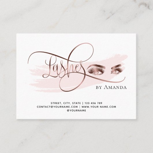 Lash Aftercare Lashes Aftercare Card Marmor Empfehlungskarte (Vorderseite)
