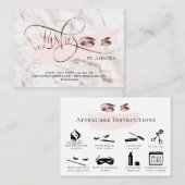 Lash Aftercare Lashes Aftercare Card Marmor Empfehlungskarte (Vorne/Hinten)
