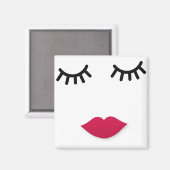 Lash and Red Lip Sweet Girl Portrait Magnet (Vorderseite/Rückseite)