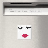 Lash and Red Lip Sweet Girl Portrait Magnet (In Situ (Geschirrspüler))