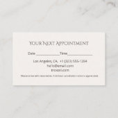 Lash Appointment Card Elegant Design Terminkarte (Rückseite)