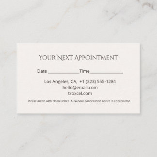 Lash Appointment Card Elegant Design Terminkarte