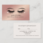 Lash Appointment Card Elegant Design Terminkarte (Vorne/Hinten)