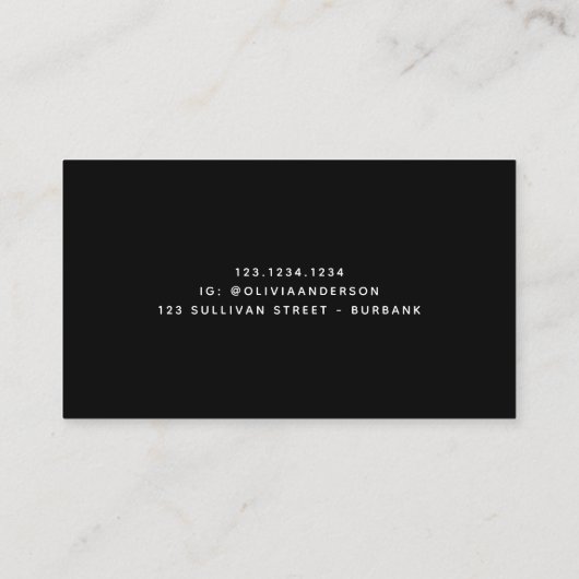 Lash Artist Black Holographic Glitzer Visitenkarte (Rückseite)