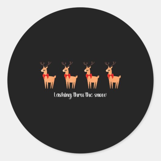Lash Artist Christmas Reindeer Esthetician Eyelash Runder Aufkleber (Vorderseite)