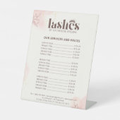 Lash Artist Preisliste Eyelash Extension Services Sockelschild (Vorderseite)