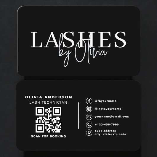 Lash Artist QR Code Booking Visitenkarte