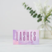 Lash Artist QR Code & Logos Lila Holografie Visitenkarte (Stehend Vorderseite)
