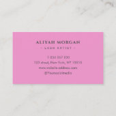 Lash Artist Typografy Funkelnd Pink Glitzer Visitenkarte (Rückseite)