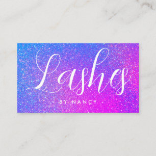 Lash Artist Typografy Lila Holographic Glitzer Visitenkarte