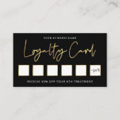 Lash Beauty Salon Black & Gold Logo Chic Kunde Treuekarte (Vorderseite)