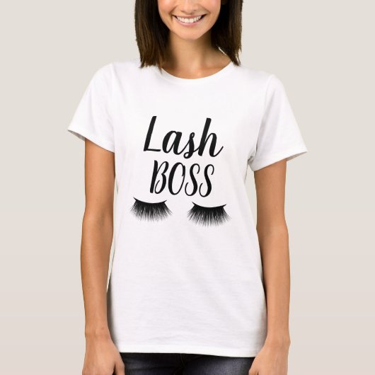 Lash Boss Eyelash Extensions Eyes Makeup Artist T-Shirt (Vorderseite)
