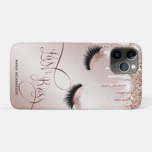 Lash Boss Makeup Eyebrow Eyes Lashes Gold Case-Mate iPhone Hülle (Rückseite (Horizontal))