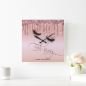 Lash Boss Makeup Eyebrow Eyes Lashes Gold Quadratische Wanduhr (Zuhause)