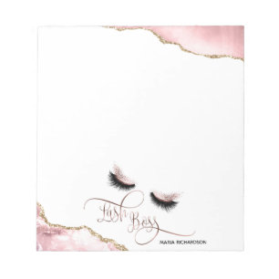 Lash Boss Makeup Eyebrow Eyes Lashes Rosa Notizblock