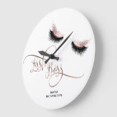 Lash Boss Makeup Eyebrow Eyes Lashes Rose Gold Große Wanduhr (Winkel)