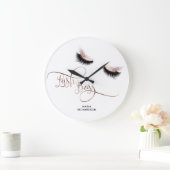 Lash Boss Makeup Eyebrow Eyes Lashes Rose Gold Große Wanduhr (Zuhause)