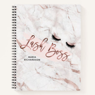 Lash Boss Makeup Eyebrow Eyes Lashes Rose Gold Notizblock