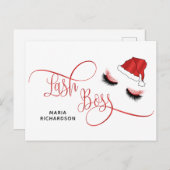 Lash Boss Santa Lashes Weihnachten Postkarte (Vorne/Hinten)