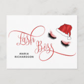 Lash Boss Santa Lashes Weihnachten Postkarte (Vorderseite)
