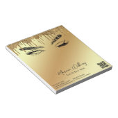 lash & brow artist qr code gold metallic business notizblock (angewinkelt)