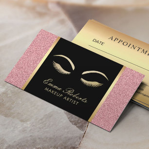 Lash & Brow Makeup Künstler Beauty Salon Ernennung Terminkarte