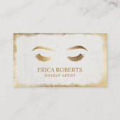 Lash & Brow Makeust Künstler Moderne Gold Grunge R Visitenkarte (Vorderseite)