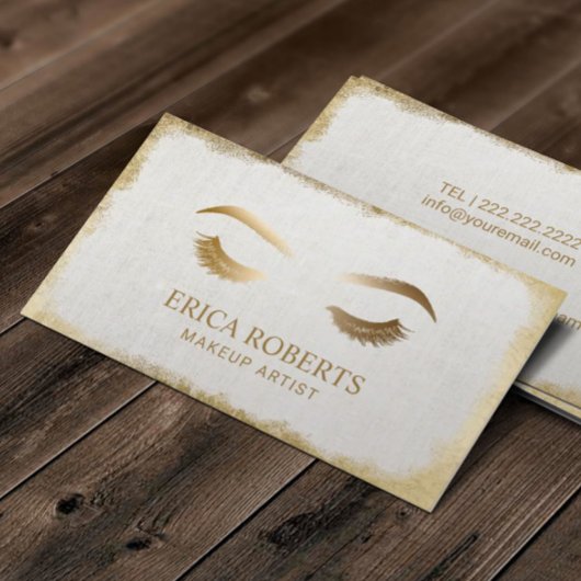 Lash & Brow Makeust Künstler Moderne Gold Grunge R Visitenkarte