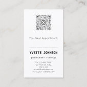 Lash Brow Permanent Makeup Logo QRCode GlitterRose Visitenkarte (Rückseite)