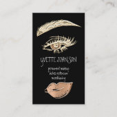 Lash Brow Permanent Makeup Logo QRCode Gold Copper Visitenkarte (Vorderseite)