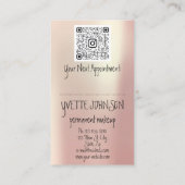 Lash Brow Permanent Makeup QRCode Gold Black Lips Visitenkarte (Rückseite)