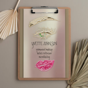 Lash Brow Permanent Makeup QRCode Gold Kiss Rose Visitenkarte