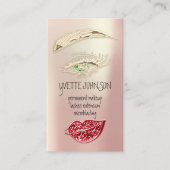 Lash Brow Permanent Makeup QRCode Gold Rose Red Visitenkarte (Vorderseite)