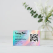 Lash Brows Logo QR Code Visitenkarte (Stehend Vorderseite)