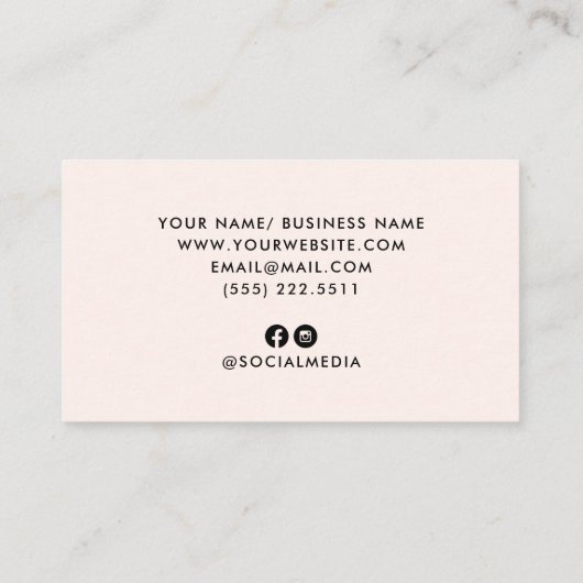 Lash, Brows, Makeup Erinnerung Card Visitenkarte (Rückseite)