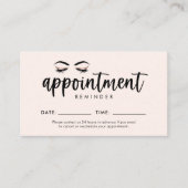 Lash, Brows, Makeup Erinnerung Card Visitenkarte (Vorderseite)