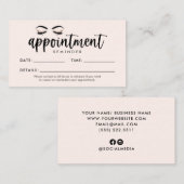Lash, Brows, Makeup Erinnerung Card Visitenkarte (Vorne/Hinten)