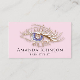 Lash Brows Makeup Logo Blue Eye Qr Code Rose Gold Visitenkarte