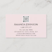 Lash Brows Makeup Logo Blue Eye QrCode Pink Gold Visitenkarte (Rückseite)