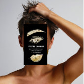 Lash Brows Permanent Makeup Logo QRCode Black Gold Visitenkarte