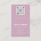 Lash Brows Permanent Makeup Logo QRCode Rose Lips Visitenkarte (Rückseite)