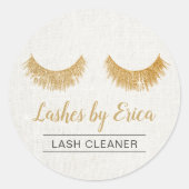 Lash Cleaner Gold Eyelash Erweiterungen Eleganter  Runder Aufkleber (Vorderseite)