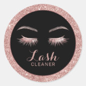Lash Cleaner Moderne Rose Gold Glitzer Runder Aufkleber (Vorderseite)