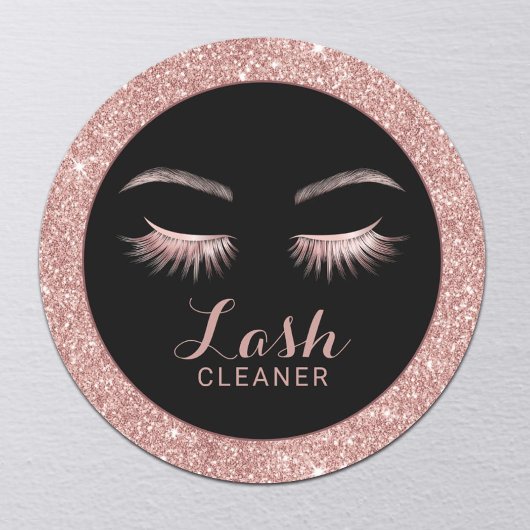 Lash Cleaner Moderne Rose Gold Glitzer Runder Aufkleber