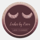 Lash Cleaner Rose Gold Ombre Eyelash Extensions Runder Aufkleber (Vorderseite)