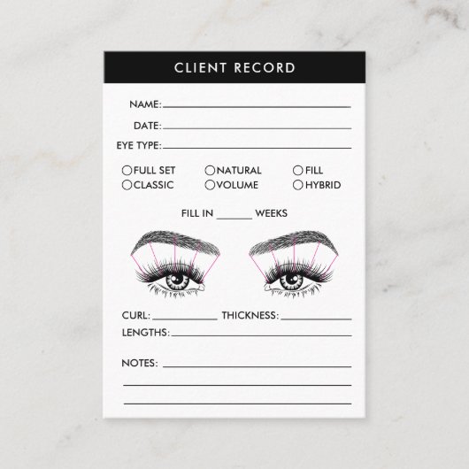 Lash Client Record Add Logo Business Card Visitenkarte (Vorderseite)
